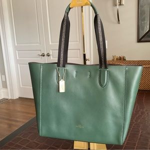 ❤️💝NWT! Coach Derby Tote Handbag Leather Gold/Everglade Msrp:$350.00